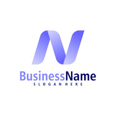 Letter N logo design vector. Creative Initial N logo concepts template