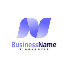 Letter N logo design vector. Creative Initial N logo concepts template