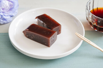 ティータイムの羊羹