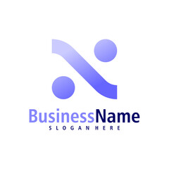 Letter N logo design vector. Creative Initial N logo concepts template