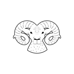 Drawing of the Zodiac constellation Aries on an isolated background.