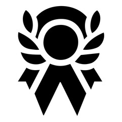 Stunning Award Vector Icon: Elegant Trophy and Ribbon Graphics for Recognition, Achievement & Honors