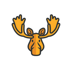 Obraz premium Simple Moose Logo Design, Moose Logo Illustration