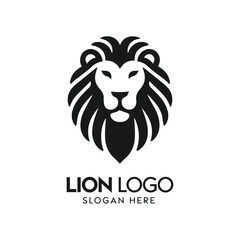Abstract Lion Logo Design in Black and White for Brand Identity