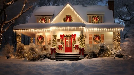 friends happy holidays house