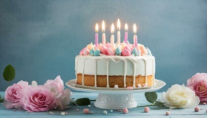 birthday cake with candles wallpaper 