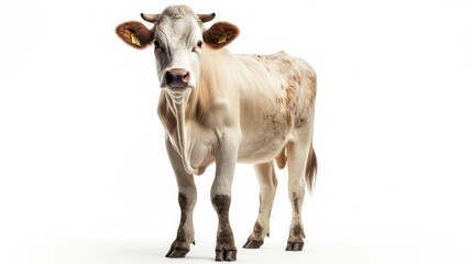 livestock cow white background