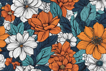 Colorful Floral Background. Abstract Floral art. Beautiful vintage floral pattern art and design. Abstract flower art illustration. vector illustration background crafted for textile or print.