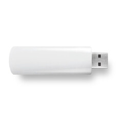 Creative concept of white usb isolated on plain background.