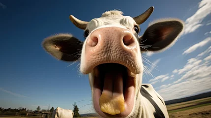 Foto op Plexiglas amusing funny cow © PikePicture