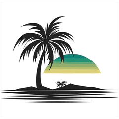 Fototapeta na wymiar simple palm tree logo vector white background