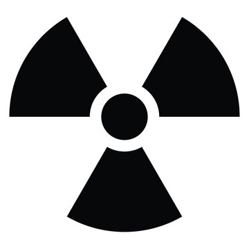 ISO 361 International ionizing radiation trefoil symbol. Radioactive contamination icon. Warning sign of radiation danger. Nuclear sign Vector illustration.
