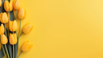 Beautiful abstract minimalistic background with tulips