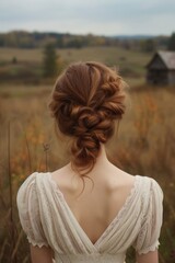 Woman with elegant curled hairstyle