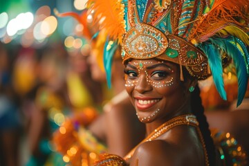 Dancers in Rio Carnival in Brazil