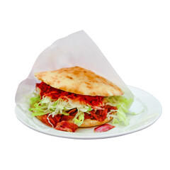  Doner kebab on a plate isolated png