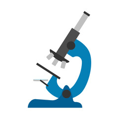 Vector illustration. Microscope color isolated icon in flat style.