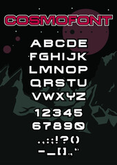 Cosmofont Typeface, Futuristic Font, Digits, Punctuation Marks 