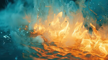 Close up illustration of connecting water and fire