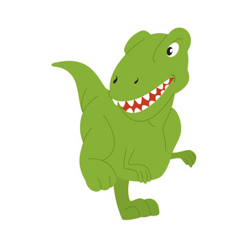Cute dinosaurs on white background. Vector image