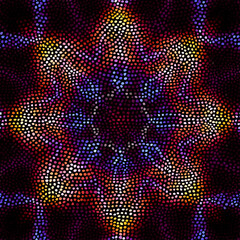 Vector ethnic tribal Mandala. Small random dots mosaic. Abstract seamless pattern.