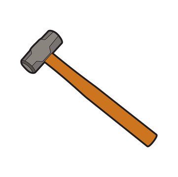 Hammer. Handyman tool for home repair. Vector  image