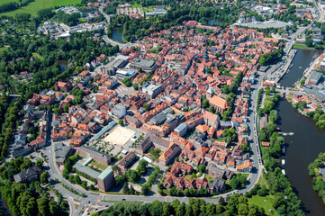 Fototapeta na wymiar Luftbild der Stadt Stade, Niedersachsen, Deutschland