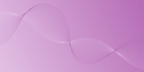 Abstract background with waves for banner. Medium banner size. Vector background with lines. Pink  gradient. Brochure, booklet. Spring, summer, holiday