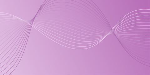 Abstract background with waves for banner. Medium banner size. Vector background with lines. Pink  gradient. Brochure, booklet. Spring, summer, holiday