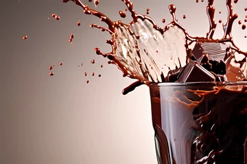  Still-life with a splashes of hot chocolate in a glass cup © Andrei Korzhyts