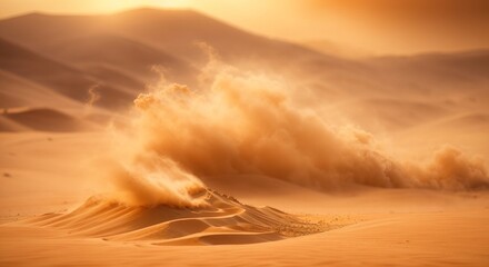 Dramatic sand storm in desert