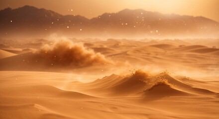 Dramatic sand storm in desert