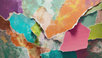 Colorful Torn Paper Collage Effect