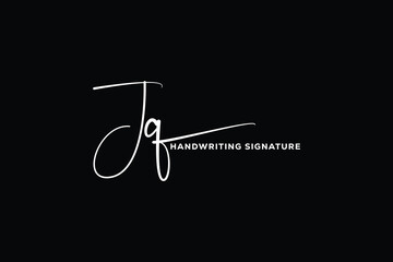  JQ initials Handwriting signature logo. JQ Hand drawn Calligraphy lettering Vector. JQ letter real estate, beauty, photography letter logo design.