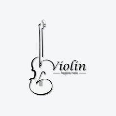 Stylized violin icon logo vector. © haerul