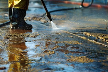 High Pressure Cleaning Equipment: Power Washing for Clean Sidewalks and Concrete Floors