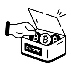 Blockchain Currencies Linear icon