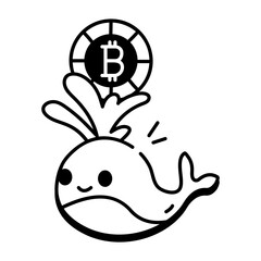 Blockchain Currencies Linear icon