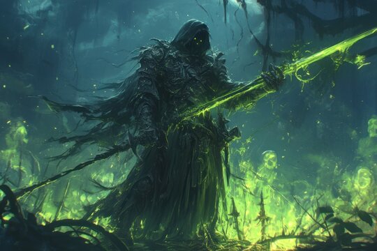 necromancer in green smoke
