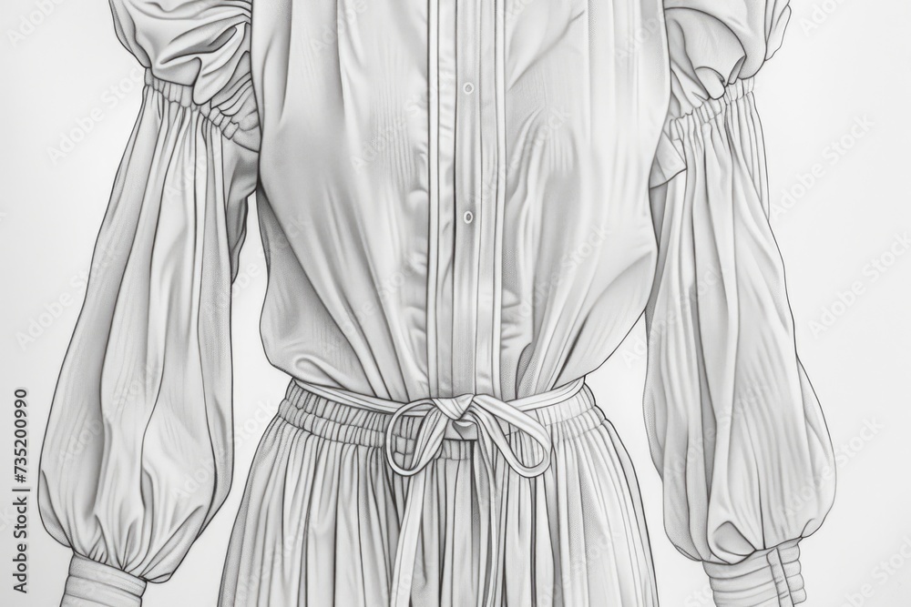 Poster a simple and elegant drawing of a woman wearing a dress. this versatile image can be used in various