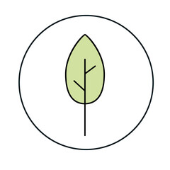 Tree. Linear color vector icon.