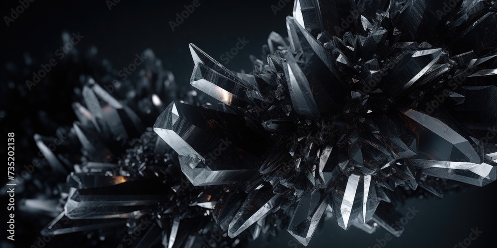 Poster A detailed close-up view of a bunch of crystals. Perfect for adding a touch of sparkle and elegance to any project