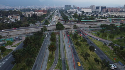 
Bogotá streets, skies and buildings taken from above