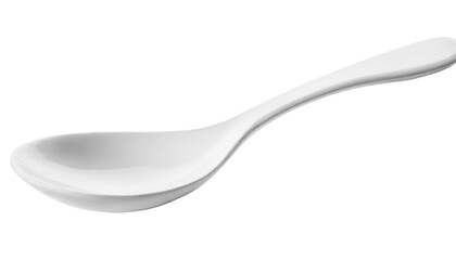 White Plastic Spoon on transparent background.
