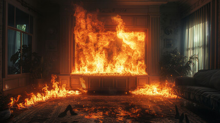 TV room fire,generative ai