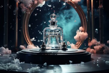 Perfume mirror. Glamour empty glass. Generate Ai - obrazy, fototapety, plakaty