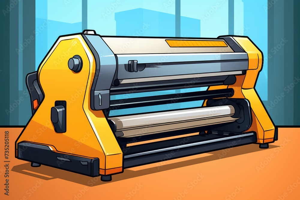Poster A machine sitting on a table. Suitable for various industries and technology-related projects