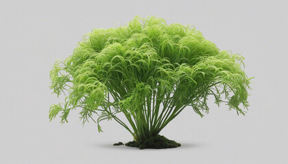 Potamogeton aquatic plant, PNG isolated cutout with shadow on transparent background