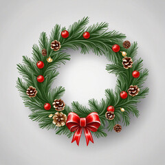 Fototapeta na wymiar Festive holiday wreath icon in vector SVG format illustration