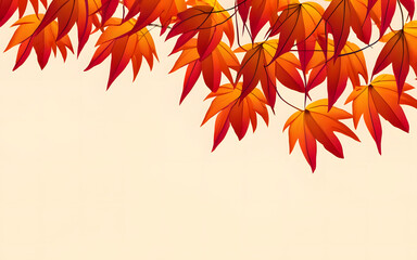 Autumn Red Leaves Sunset Background Leaf Fall Banner